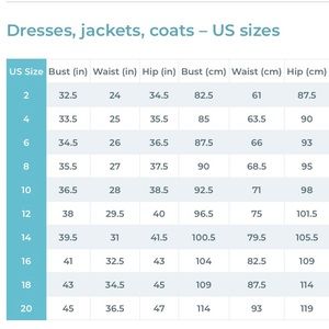 US SIZE CHART